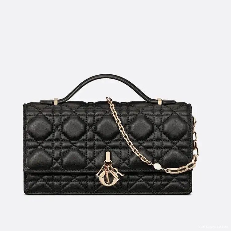 Mini Bag Handle Top Cannage Black Miss Dior Lambskin 0513 Luxury